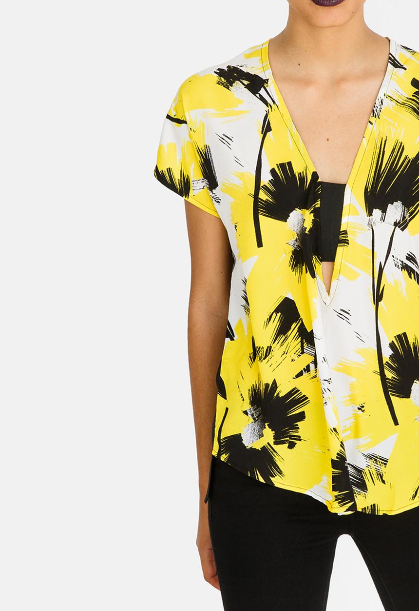 Kate Jordan - V-neck Elasticated Top Yellow