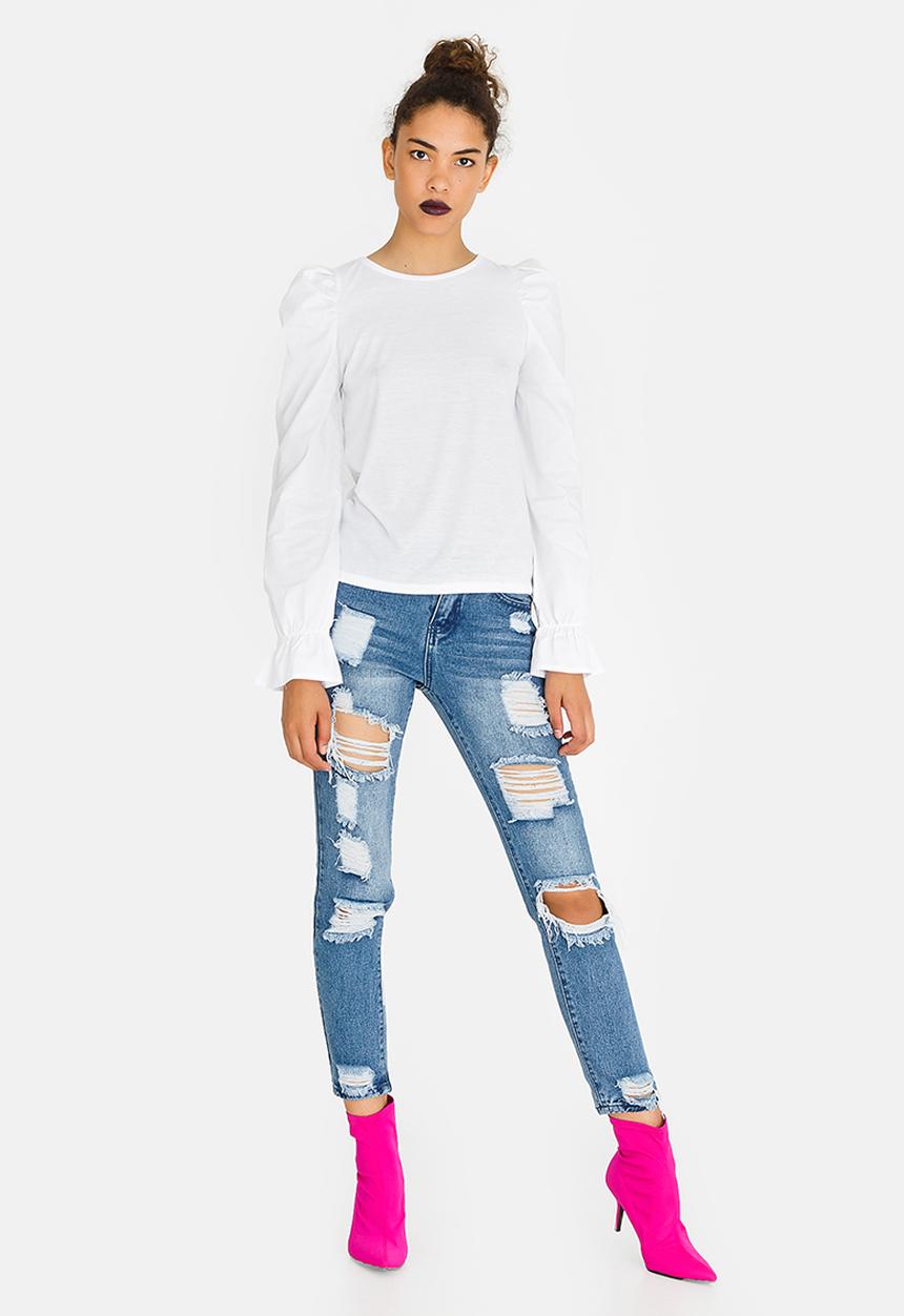 STYLE REPUBLIC - Structured Sleeve T-shirt White