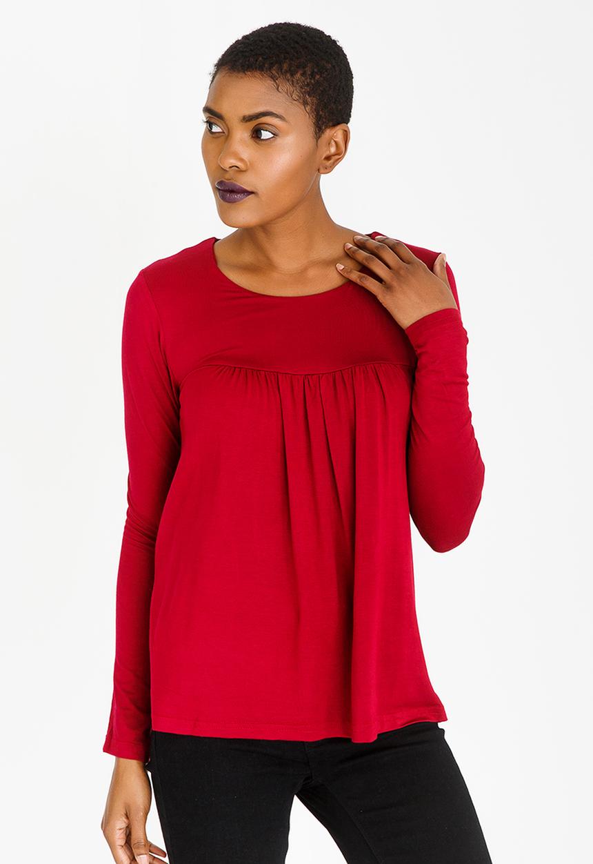 edit - Baby Doll Top Burgundy