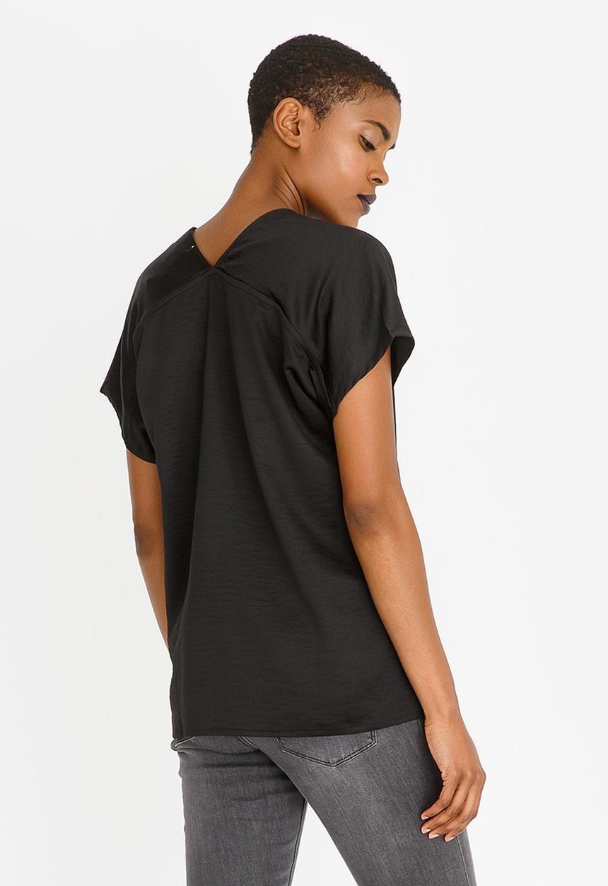 Kate Jordan - V-neck Elasticated Top Black