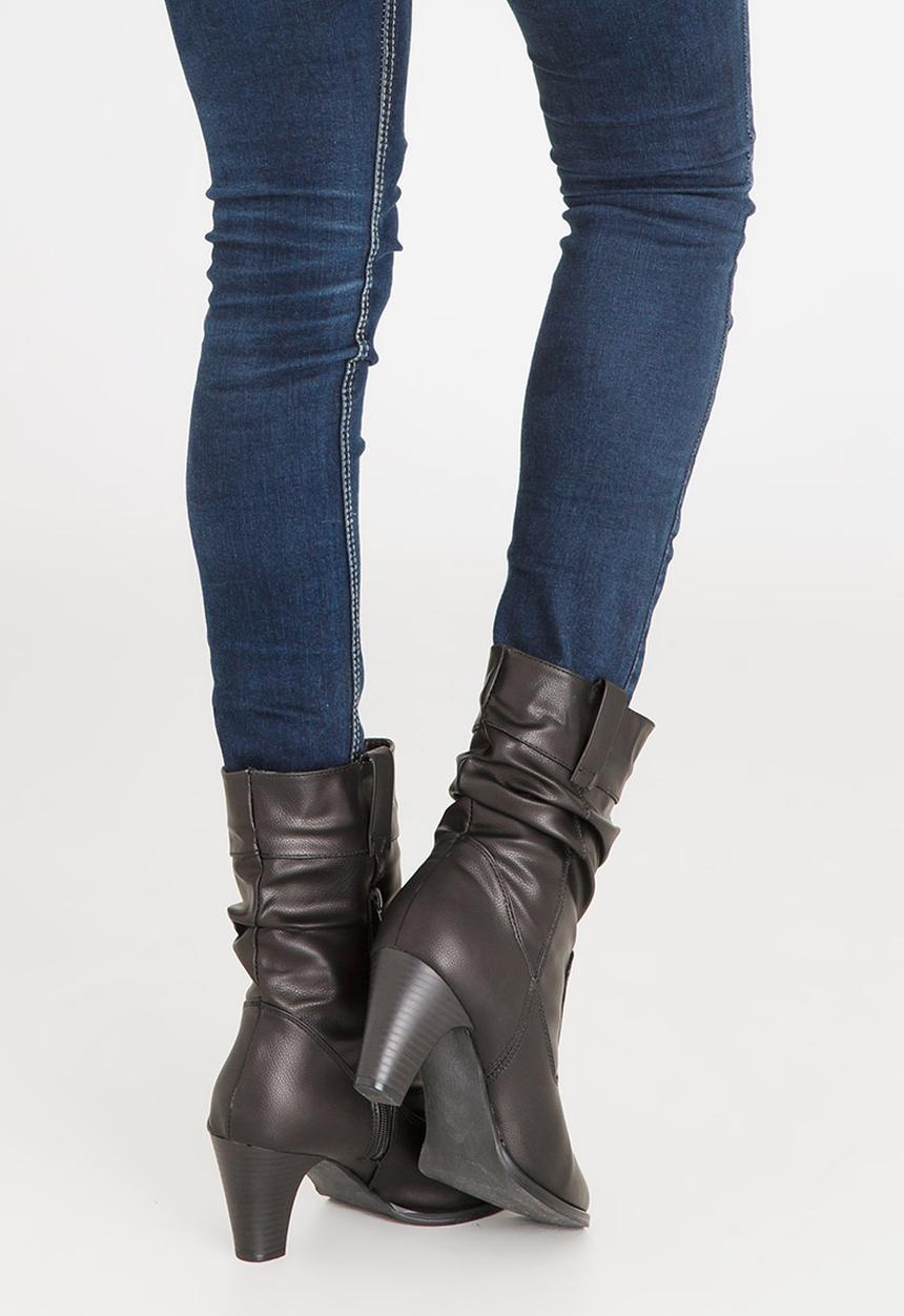Jada - Ruched Detail Boots Black