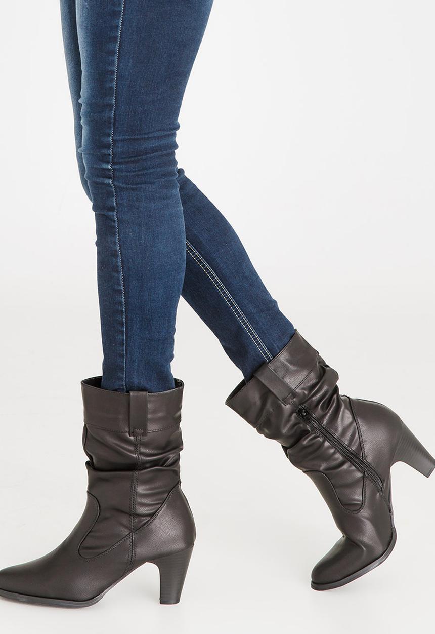 Jada - Ruched Detail Boots Black