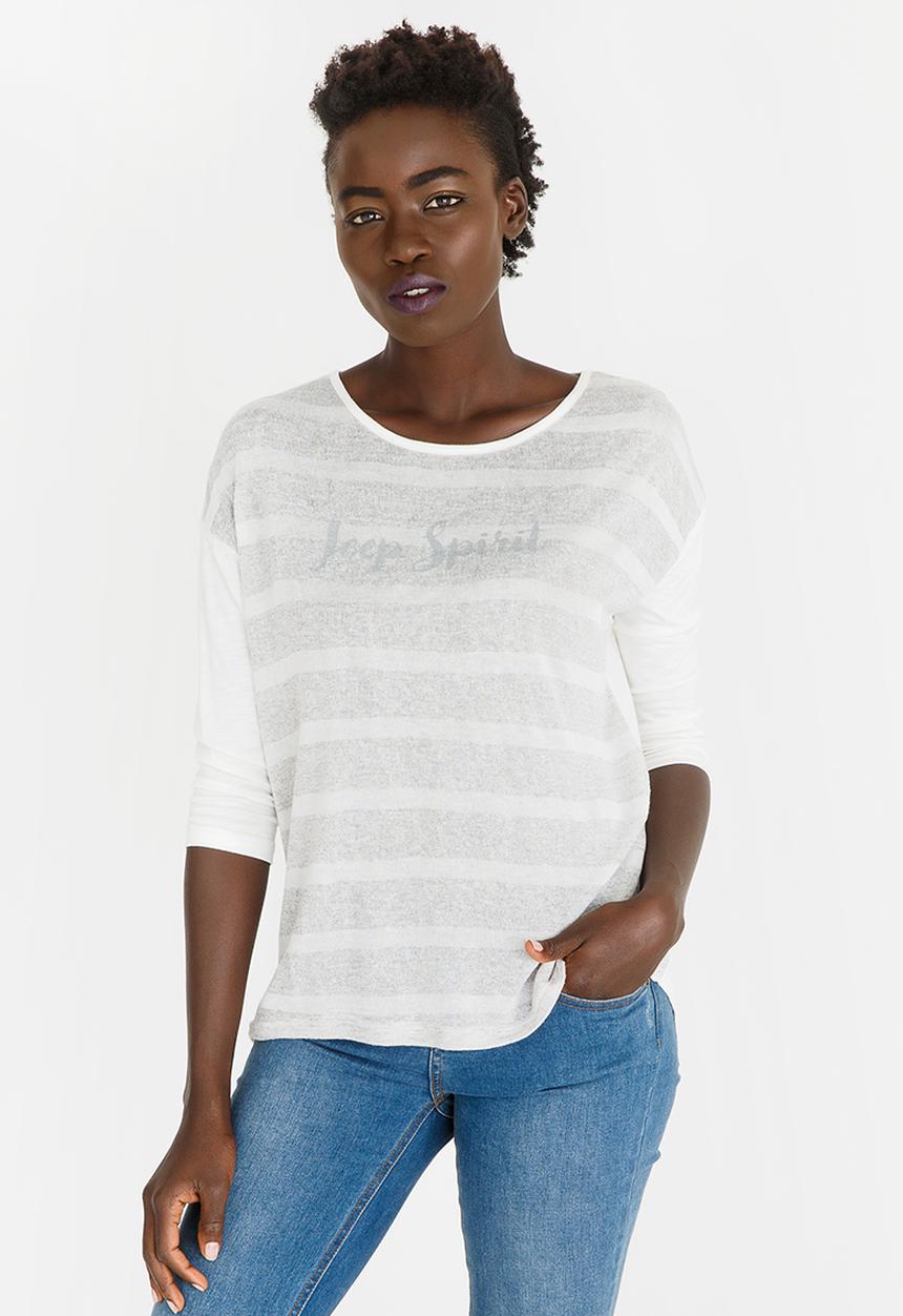 JEEP - Long Sleeve Stripe Tee Grey
