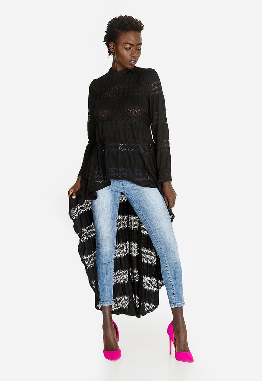 Revenge - Drape Detail Top Black