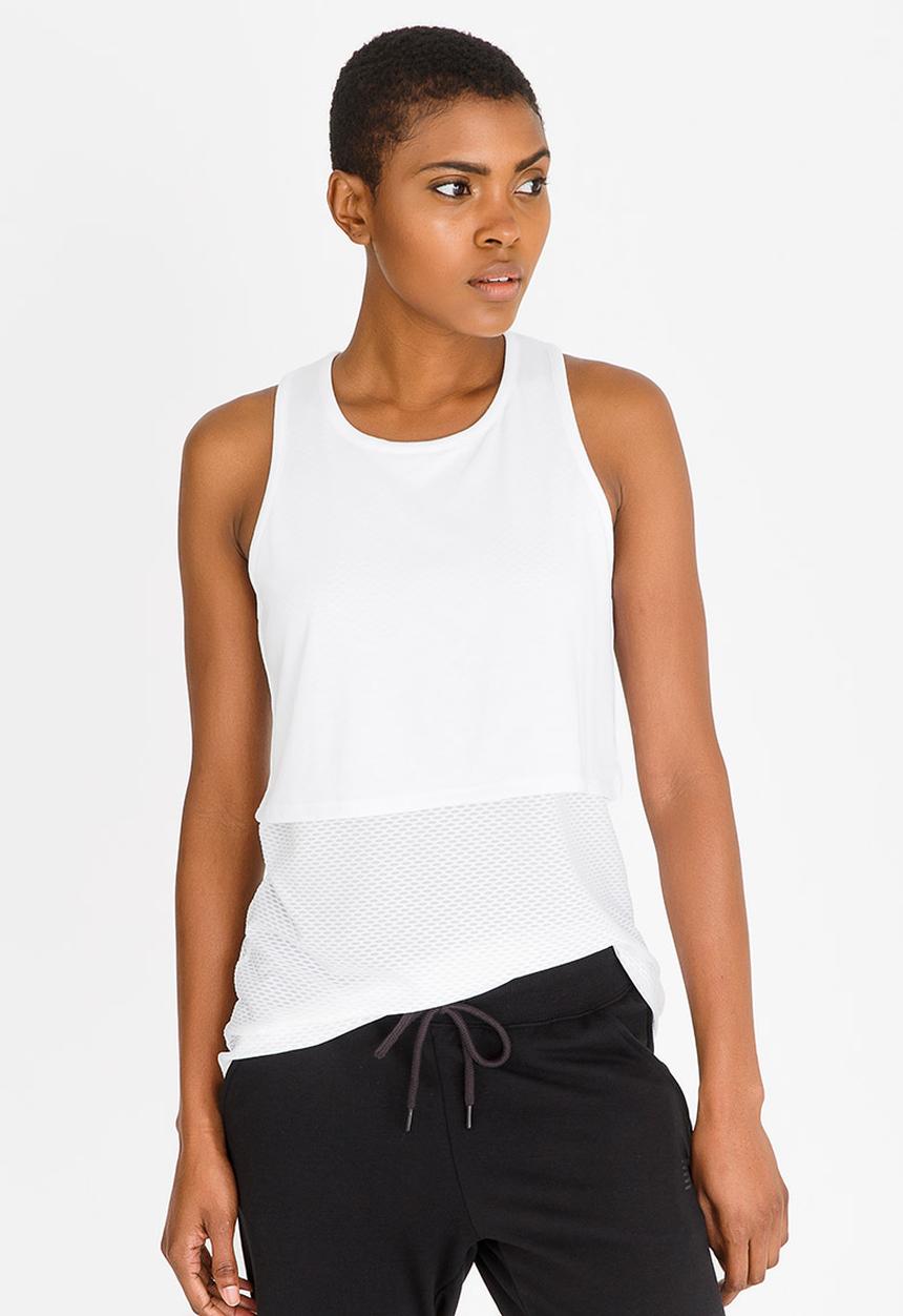 New Balance  - Sports Layered Tank Top White