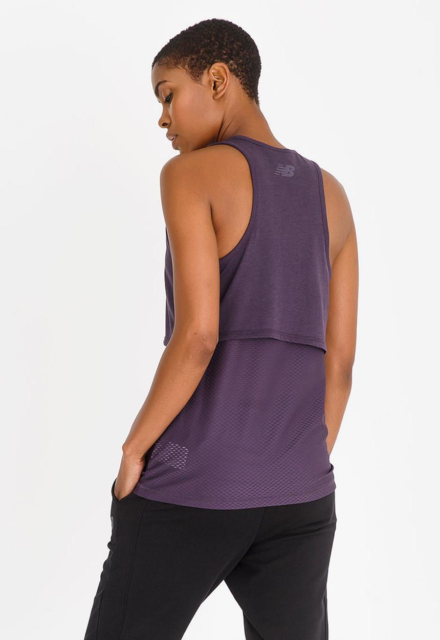 New Balance  - Sports Layered Tank Top Mid Purple