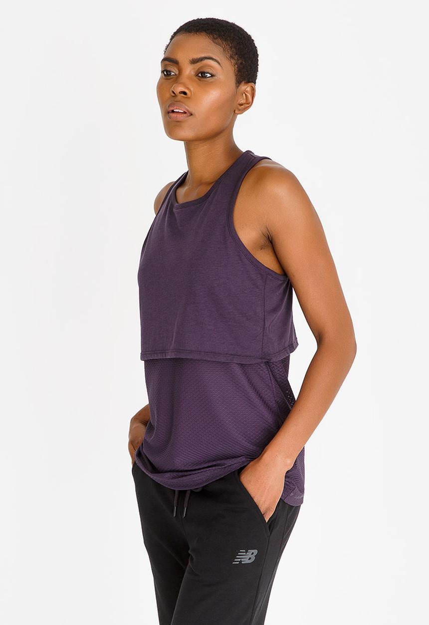 New Balance  - Sports Layered Tank Top Mid Purple