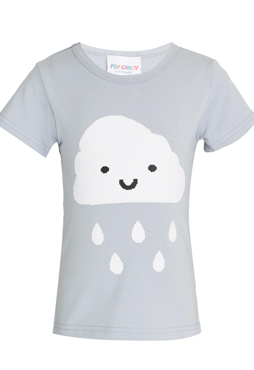 Pop Candy - Girls Printed Tee Grey