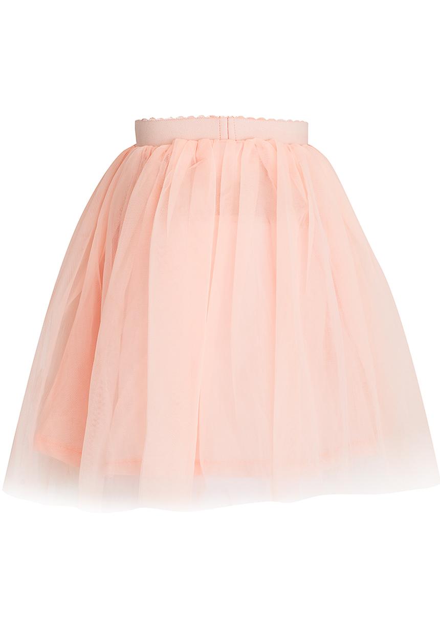 Pop Candy - Flower Embellished Mesh Skirt Orange