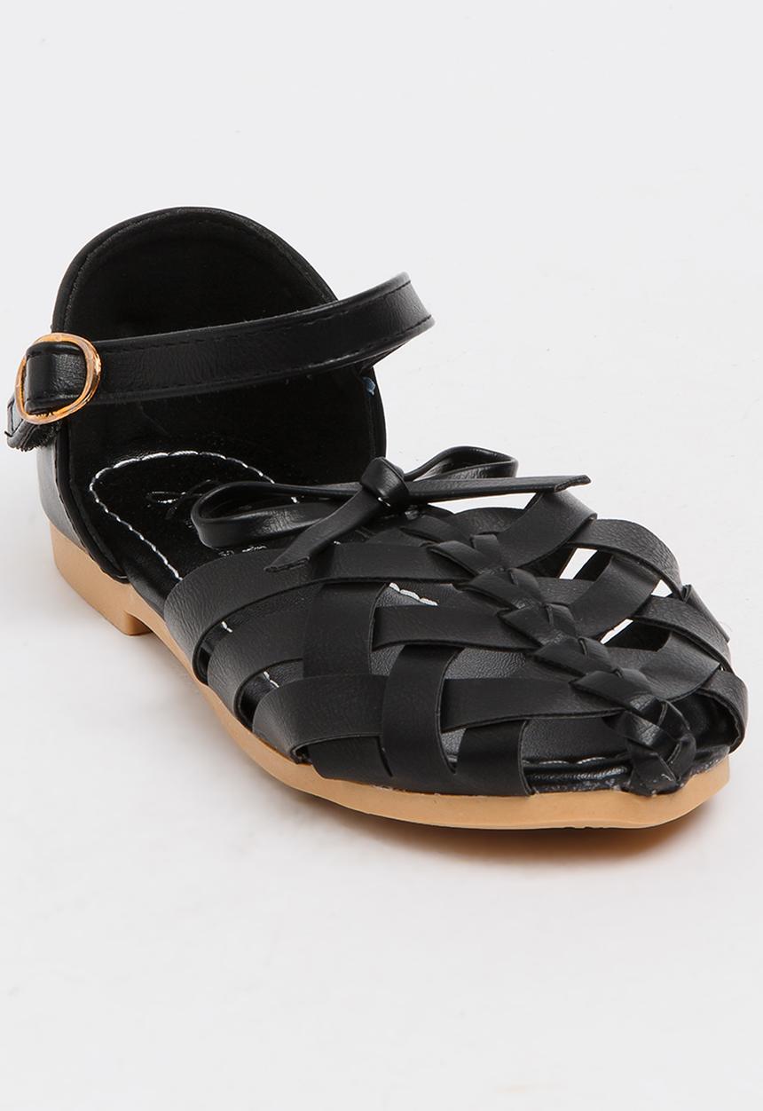 Pop Candy - Girls Cage Sandal Black
