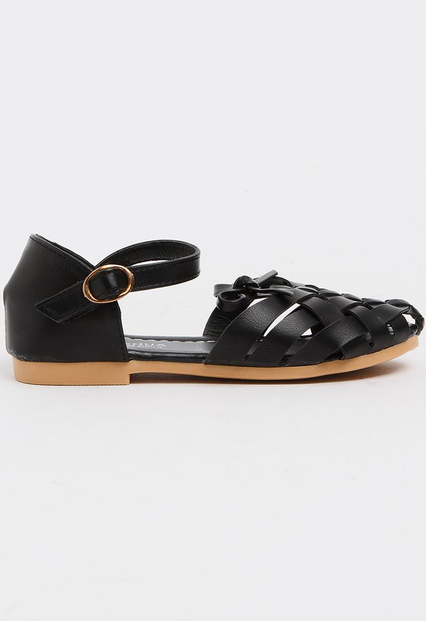 Pop Candy - Girls Cage Sandal Black