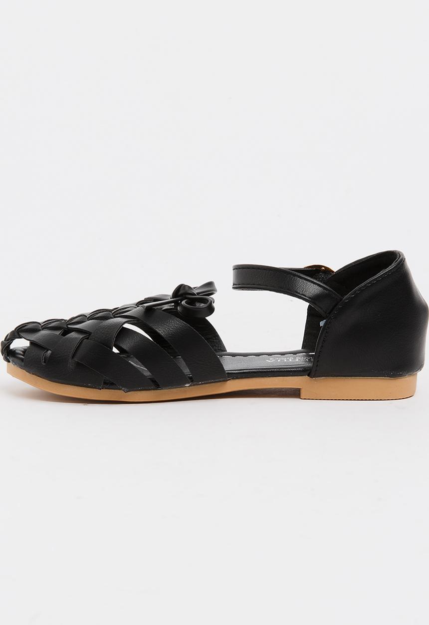 Pop Candy - Girls Cage Sandal Black