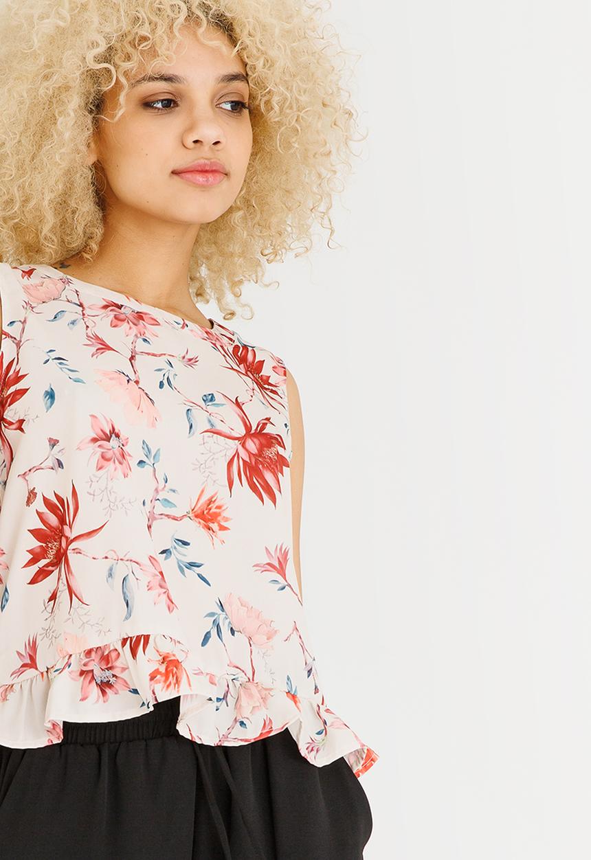 ONLY - Kiss Frill Top Mid Pink