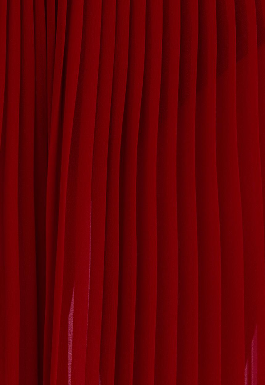STYLE REPUBLIC - Pleated Midi Skirt Red