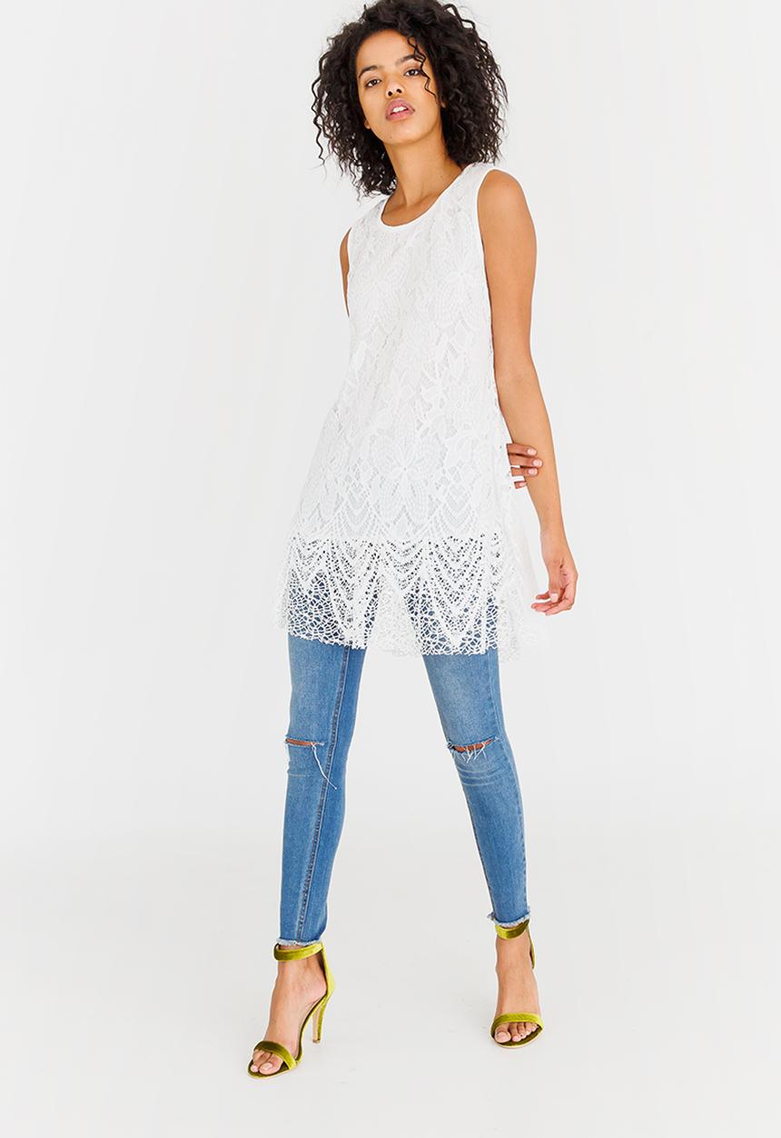 Revenge - Lace Shift Tunic Cream