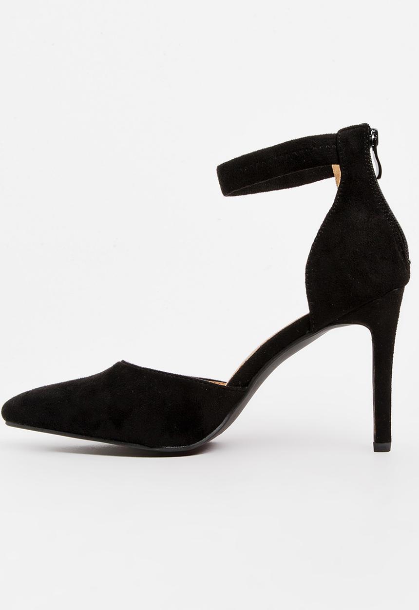 Jada - Ankle-strap Court Heels Black