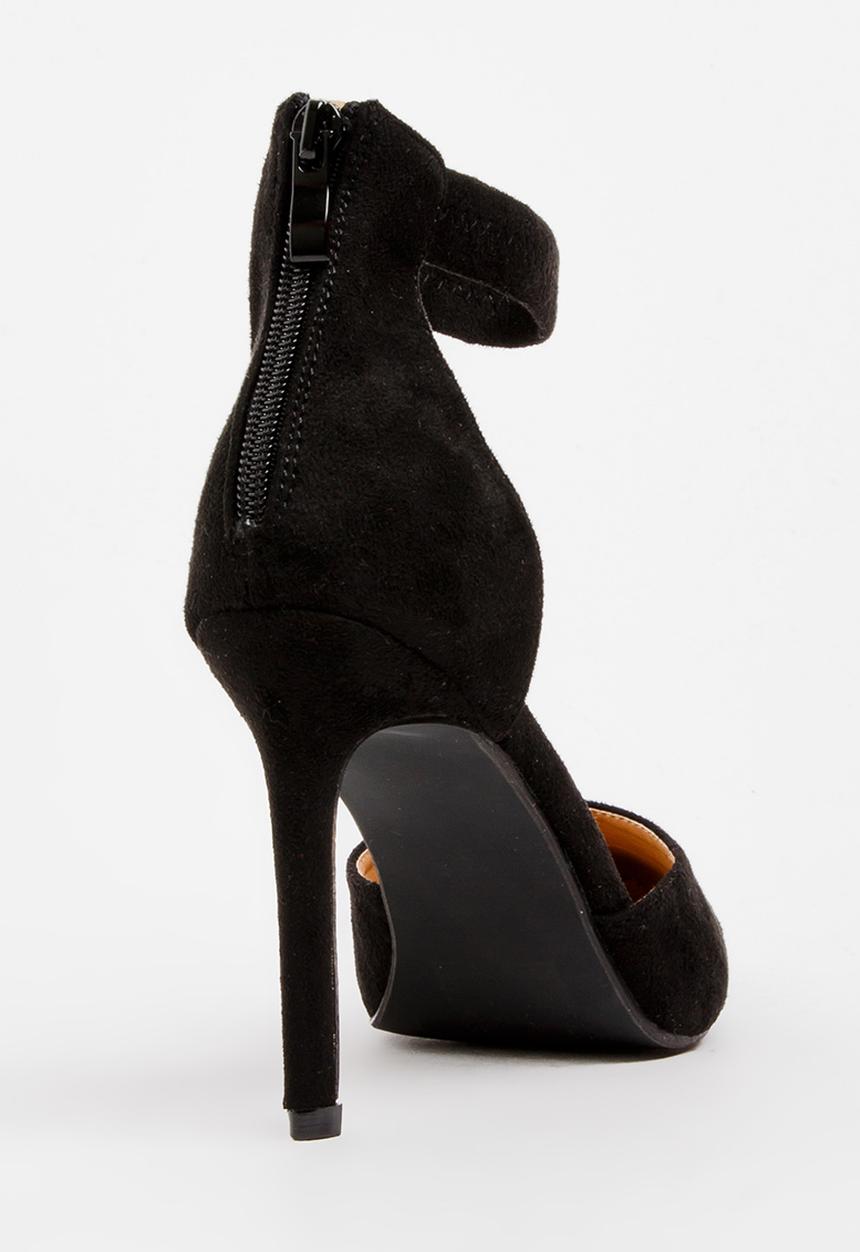 Jada - Ankle-strap Court Heels Black