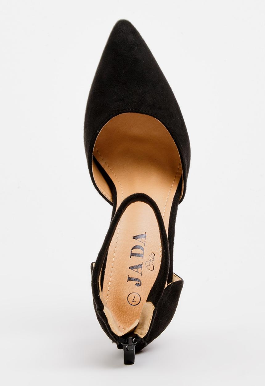 Jada - Ankle-strap Court Heels Black