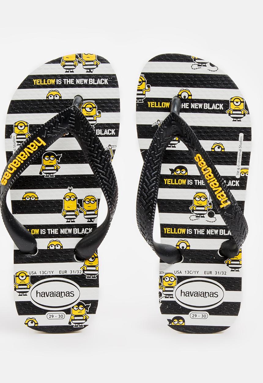 Havaianas - Kids minions  sandals - black and white