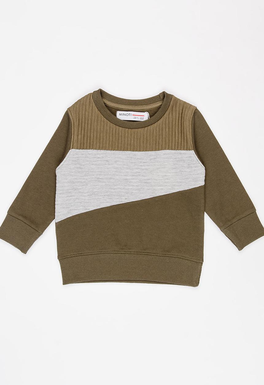 MINOTI - Tiger Colour Block Sweat Top Khaki Green