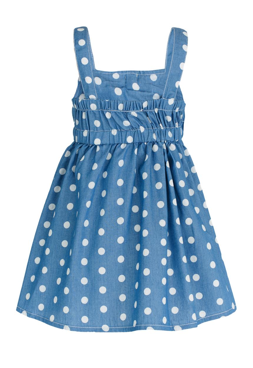 Pop Candy - Spotted Dress With Bow Detail Blue