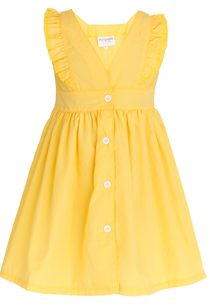 Pop Candy - Button Detail Dress Yellow