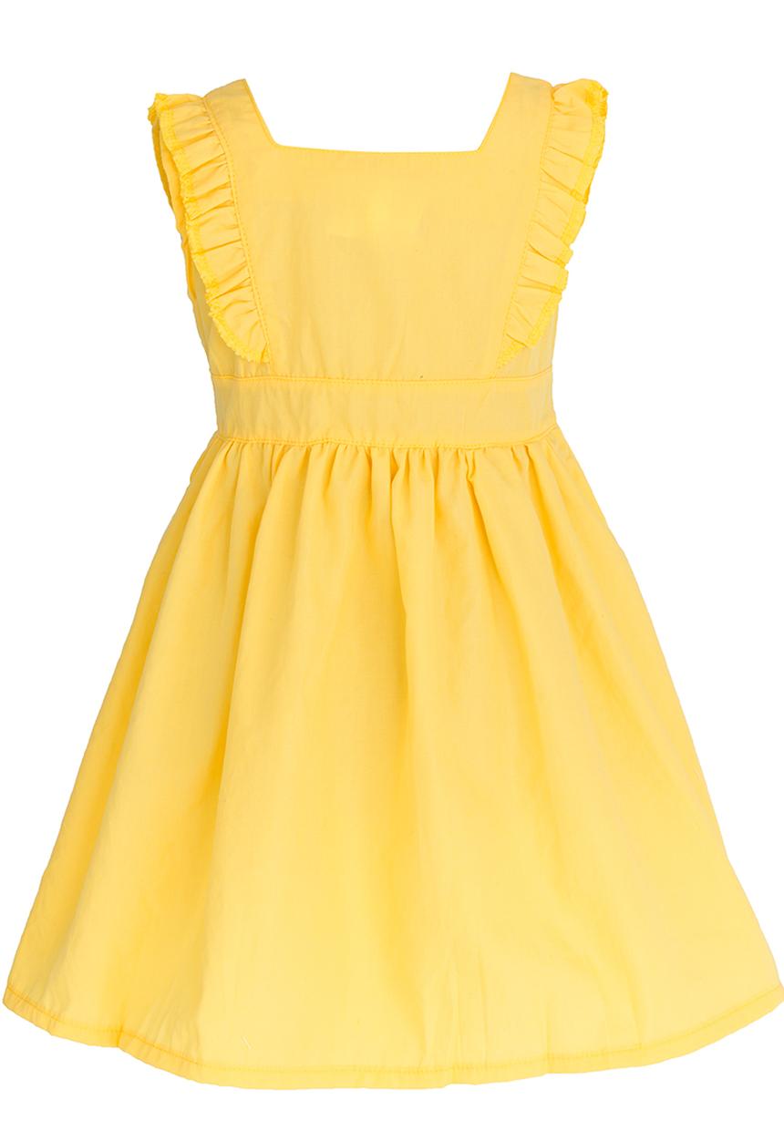Pop Candy - Button Detail Dress Yellow