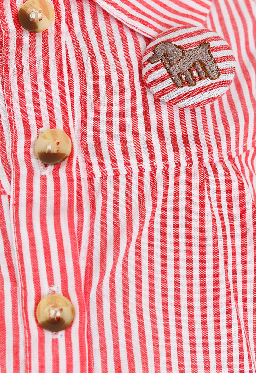 Pop Candy - Stripe Ruffle Blouse Red