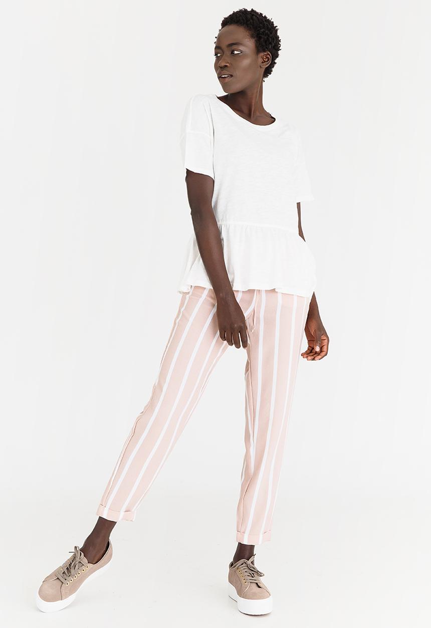 ONLY - Leah Ruffle Detail Tee White