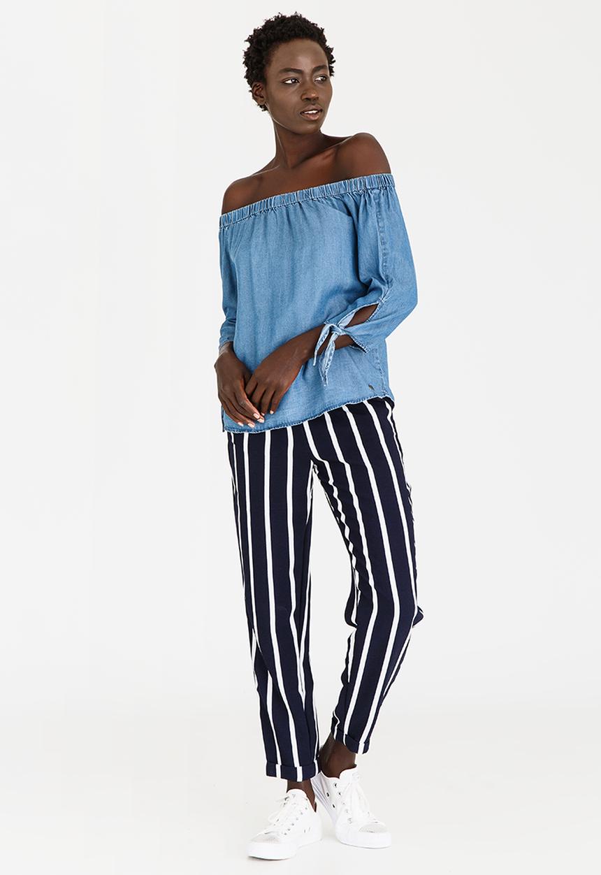 ONLY - India Off-the-shoulder Top Mid Blue