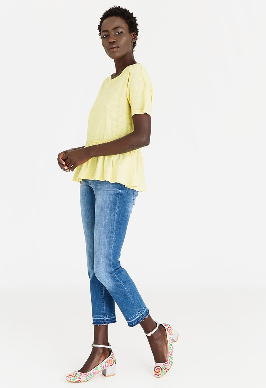 ONLY - Leah Ruffle Detail Tee Yellow