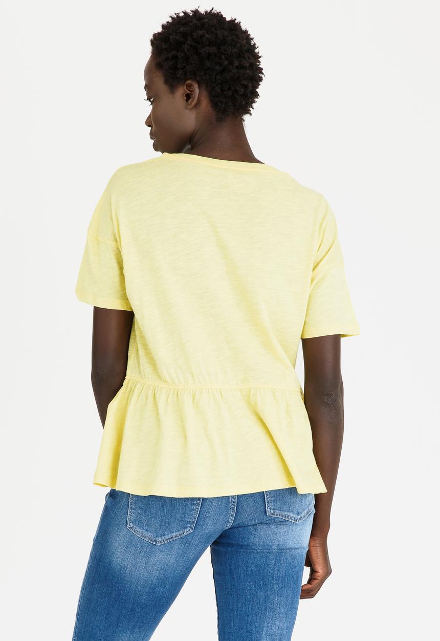 ONLY - Leah Ruffle Detail Tee Yellow