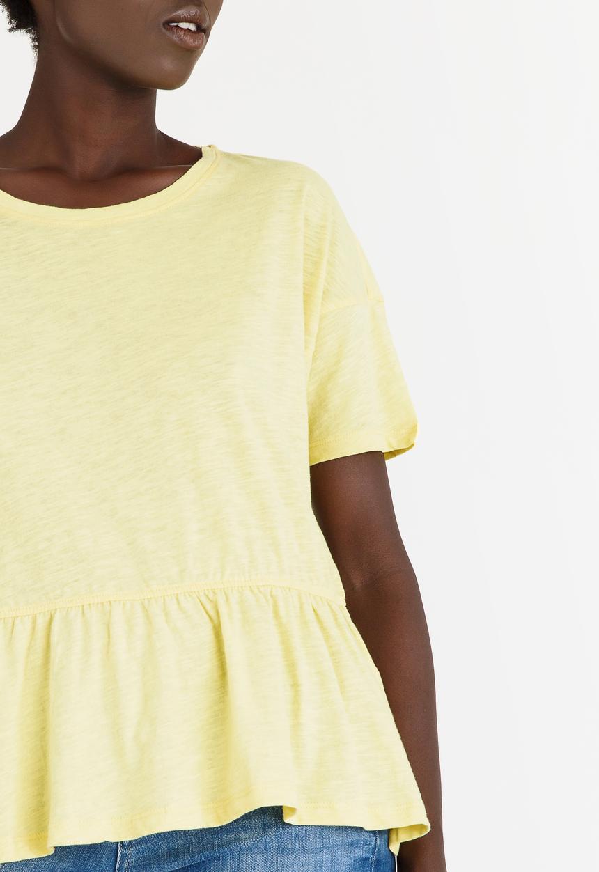 ONLY - Leah Ruffle Detail Tee Yellow
