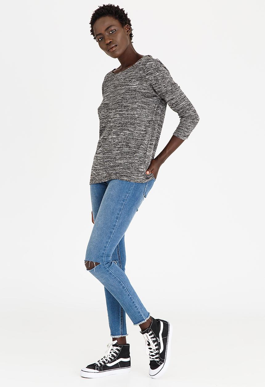 ONLY - Izzie Back Detail Top Black