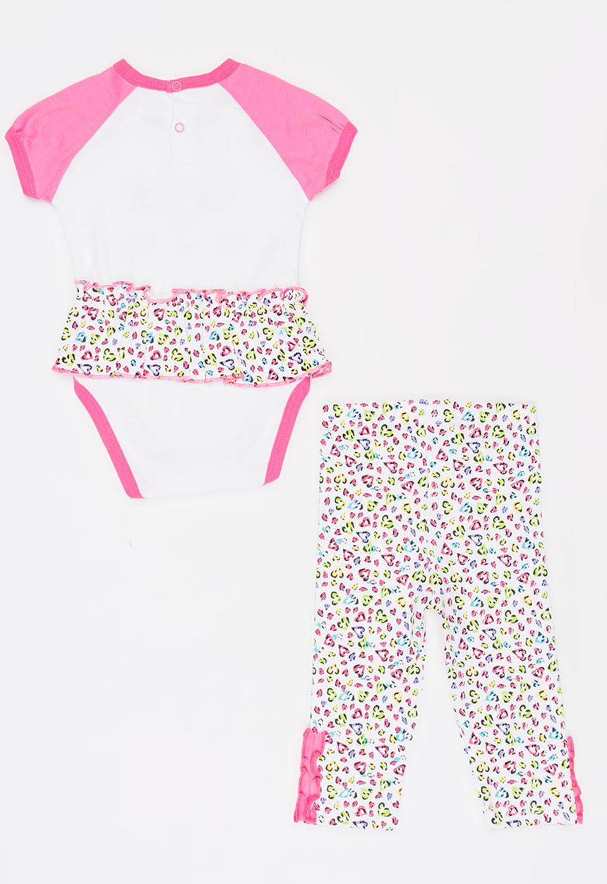 Twin Clothing - Short Sleeve Cat Three Piece Set Mid Pink