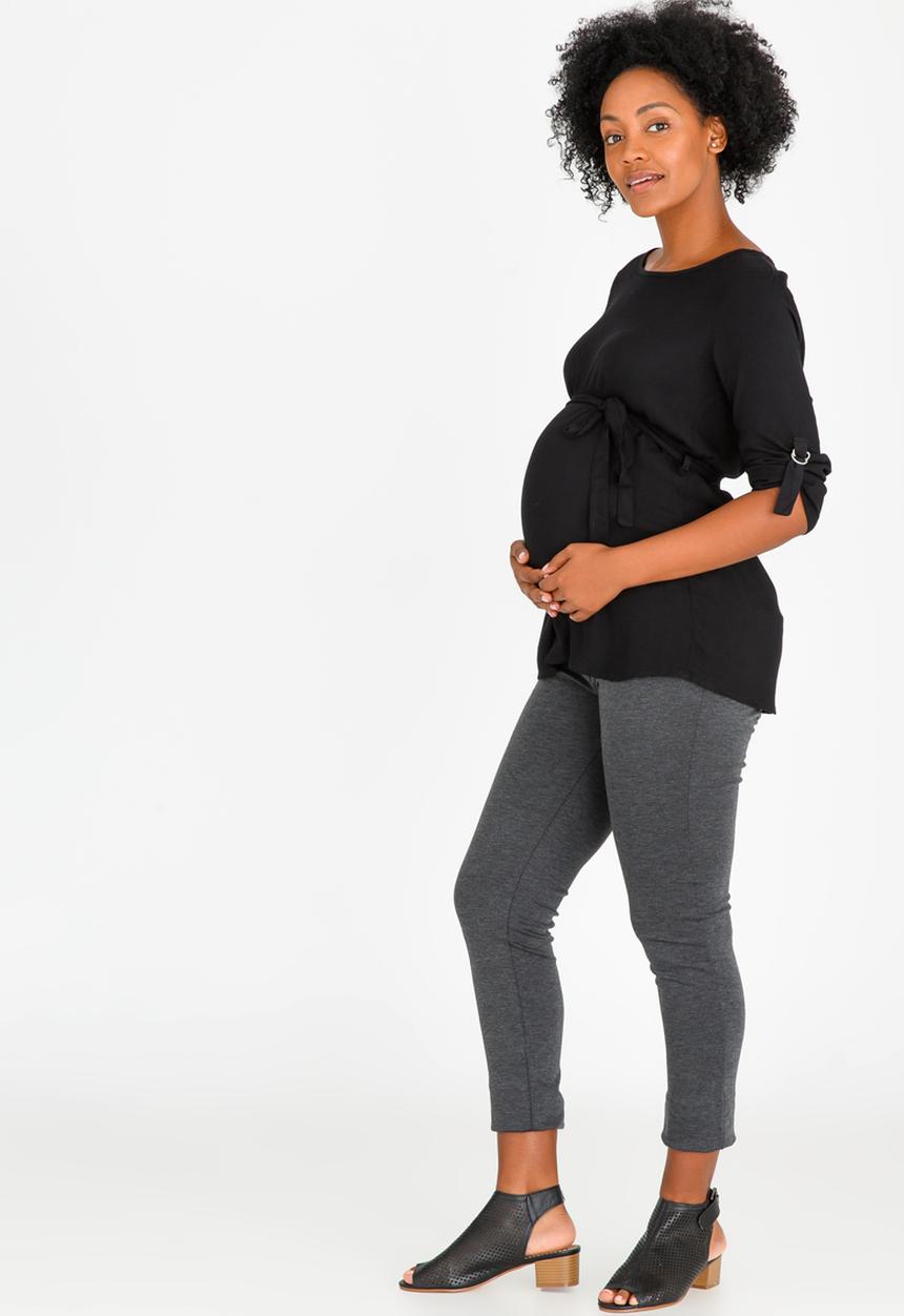 edit Maternity - Rolled up Sleeve Top Black