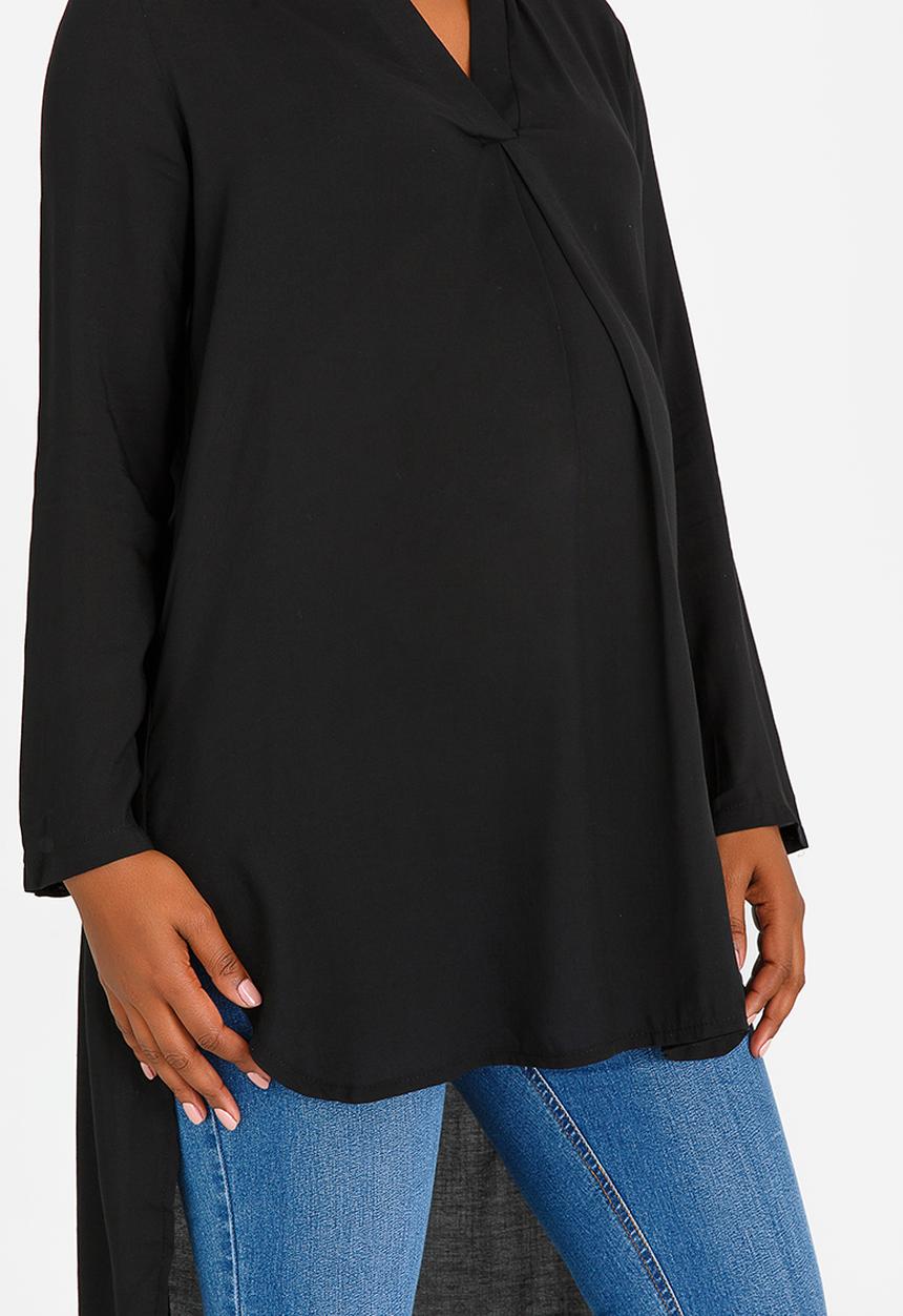 edit Maternity - Longer Length Shirt Black