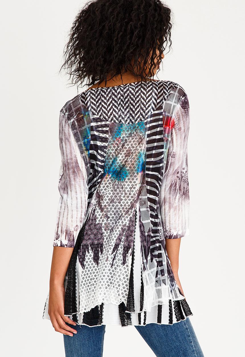 Revenge - Mixed Print Tunic Grey