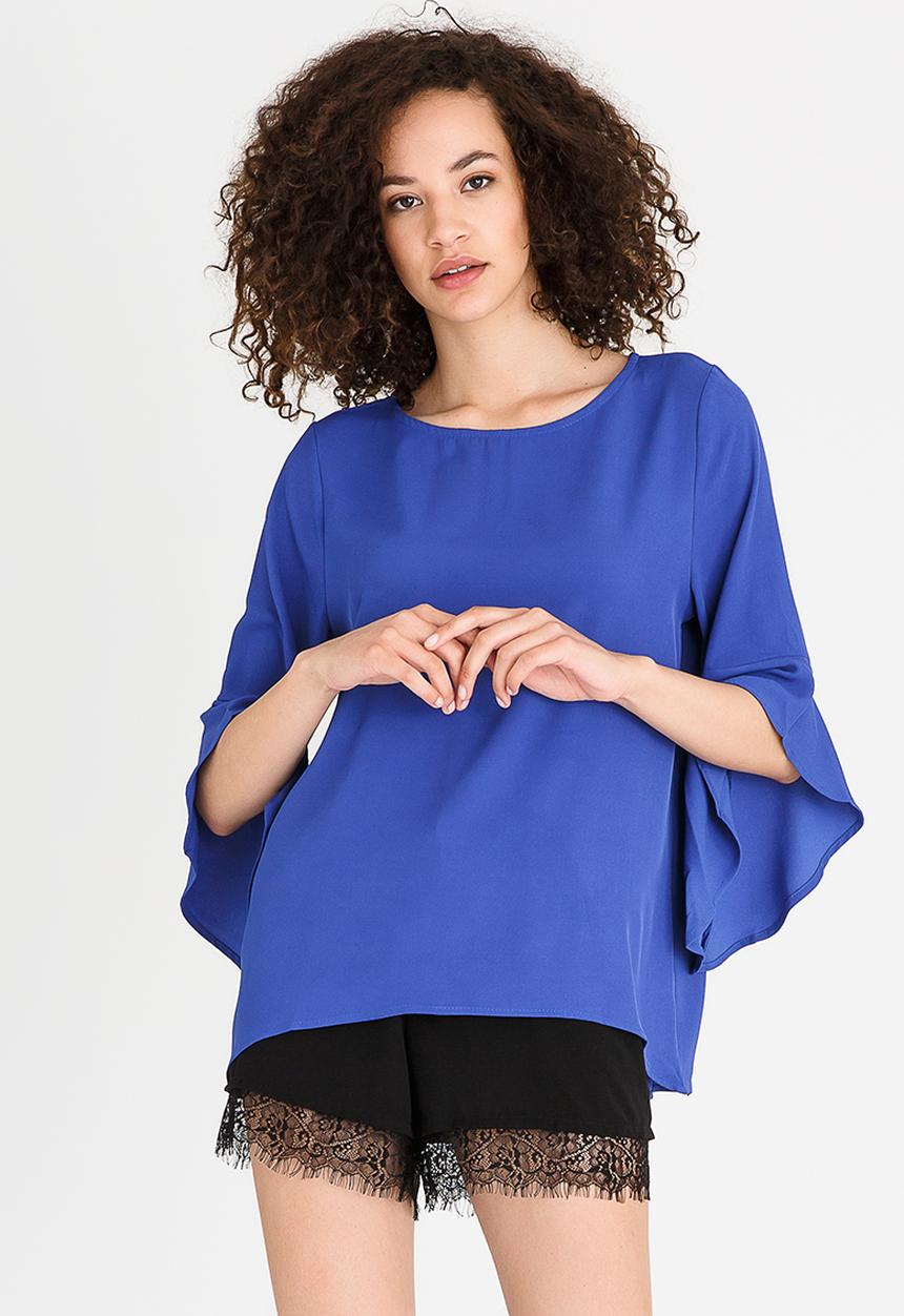 Revenge - Flutter Sleeve Blouse Blue