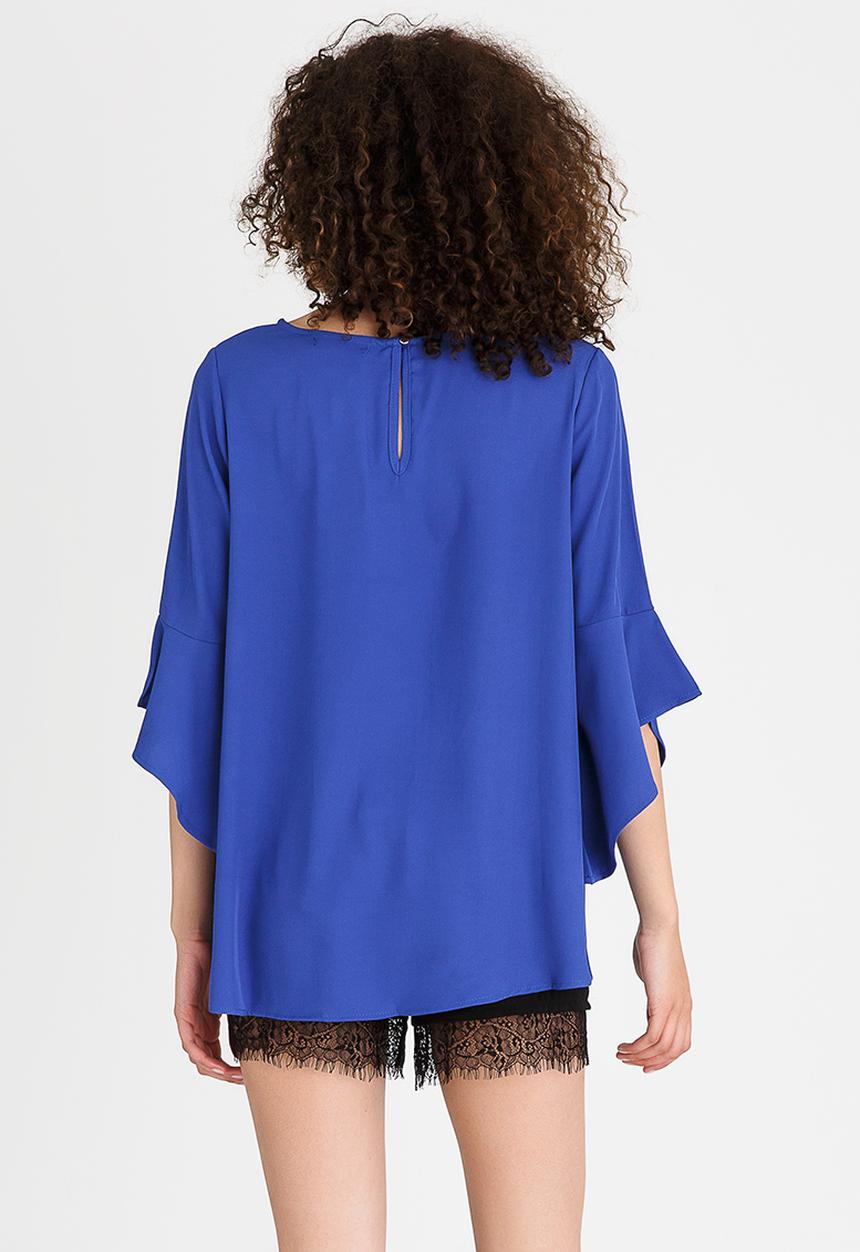 Revenge - Flutter Sleeve Blouse Blue