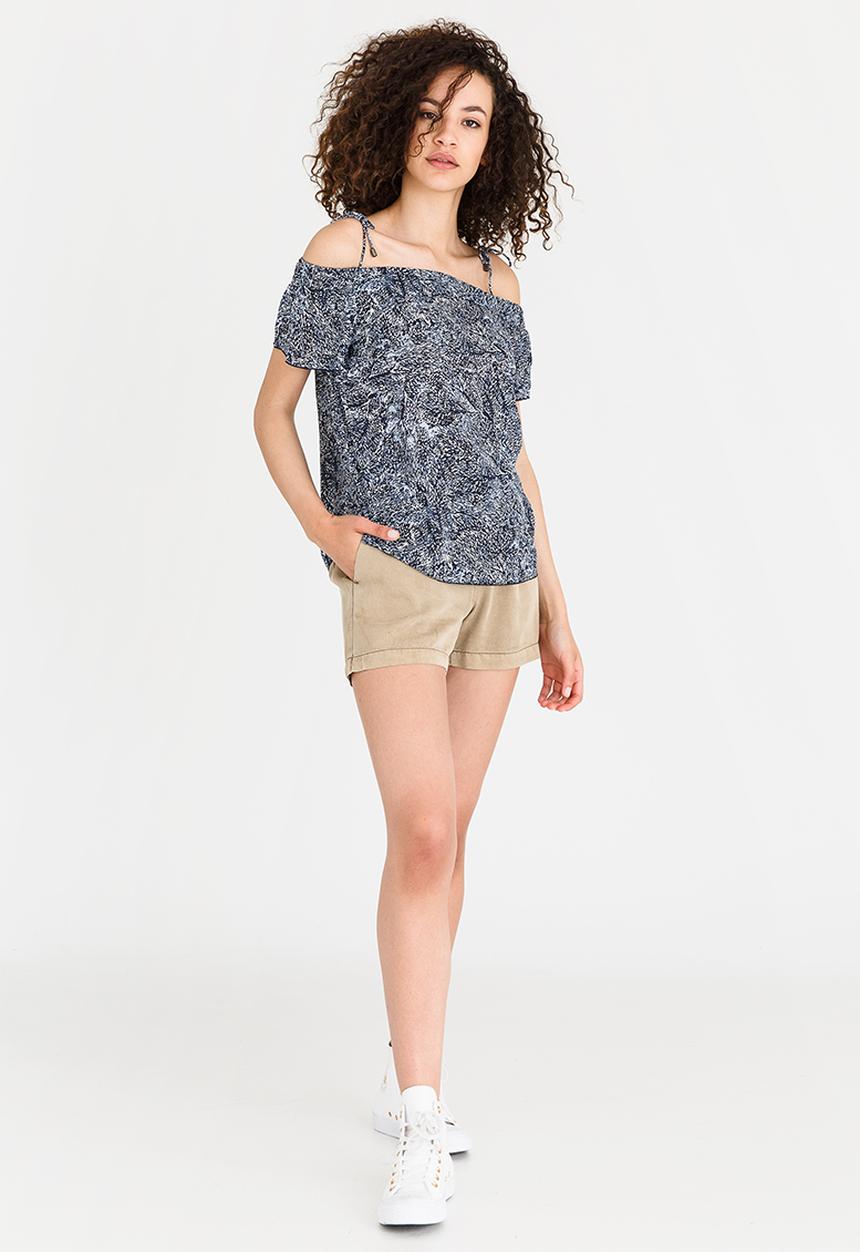 Vero Moda - Carol Cold Shoulder Top Mid Blue