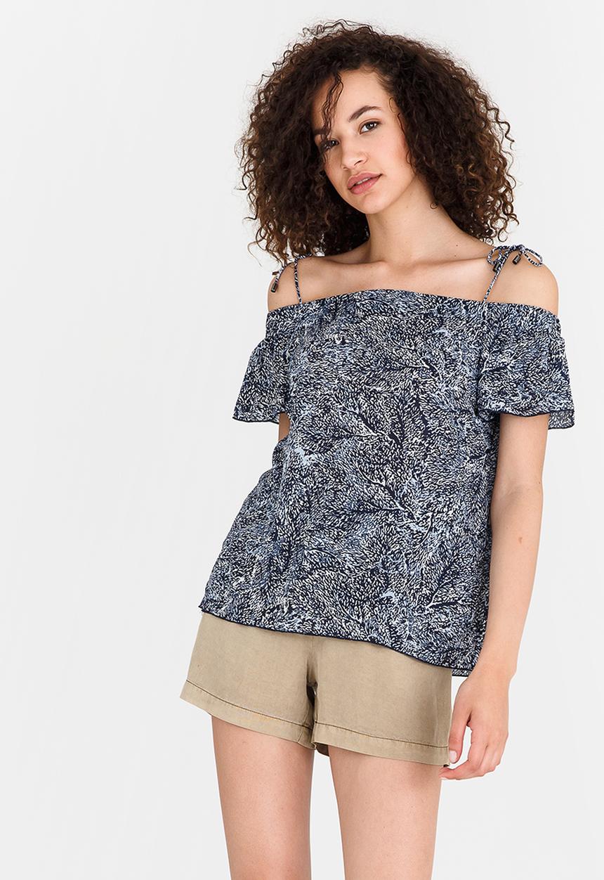 Vero Moda - Carol Cold Shoulder Top Mid Blue