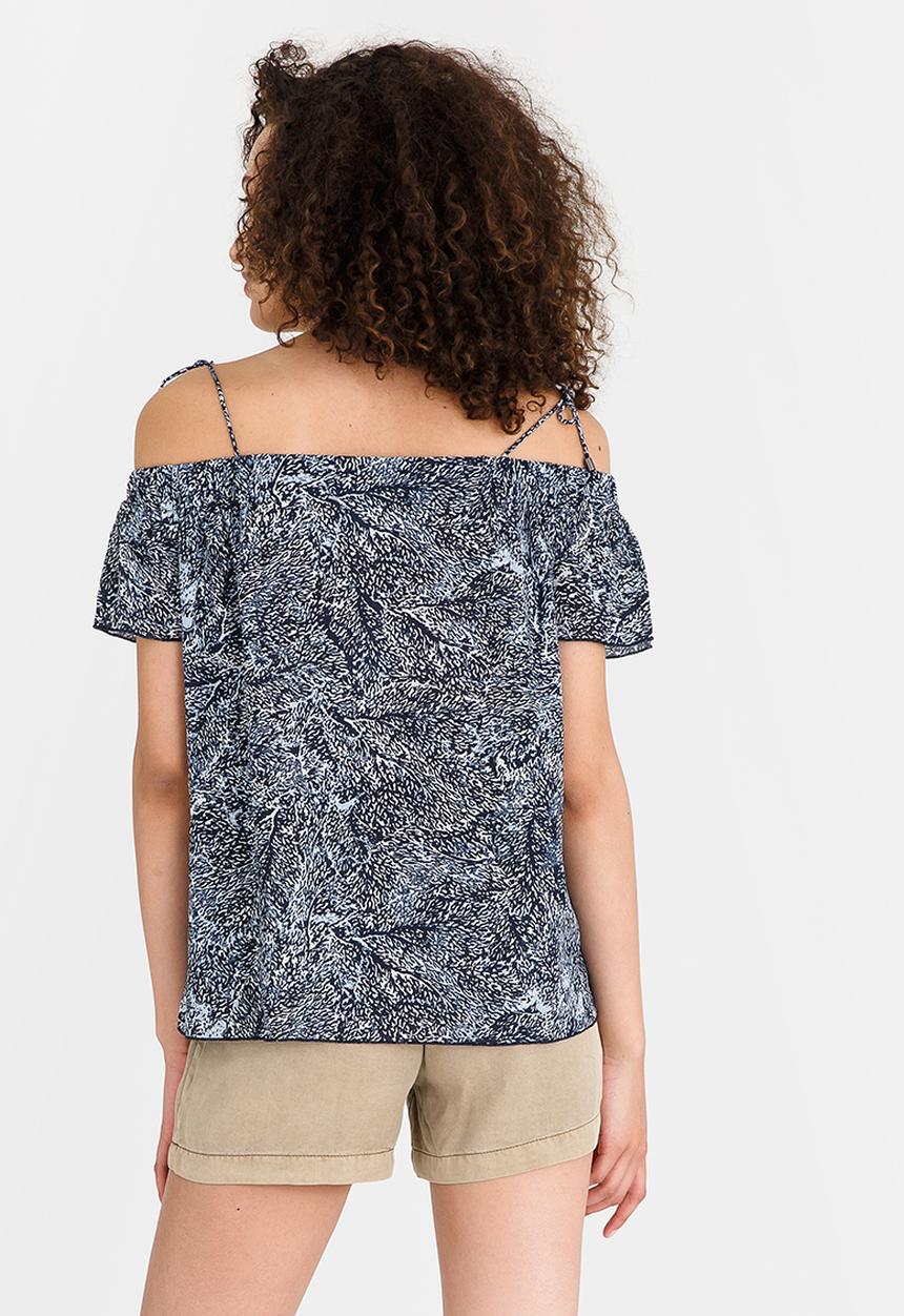 Vero Moda - Carol Cold Shoulder Top Mid Blue