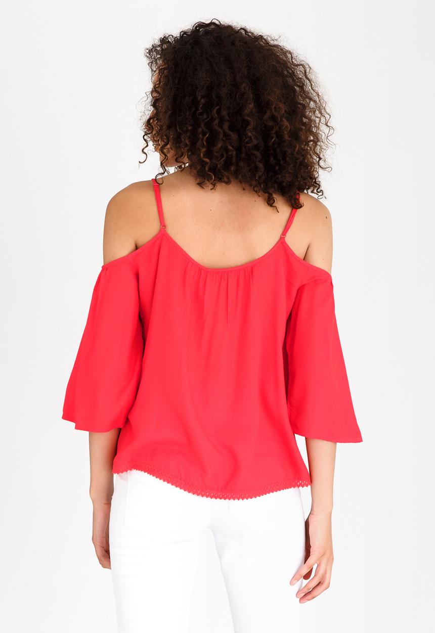 Vero Moda - Deb Cold Shoulder Top Red