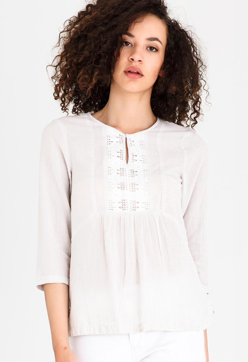 Vero Moda - Abby 3/4 Sleeve Top Stone