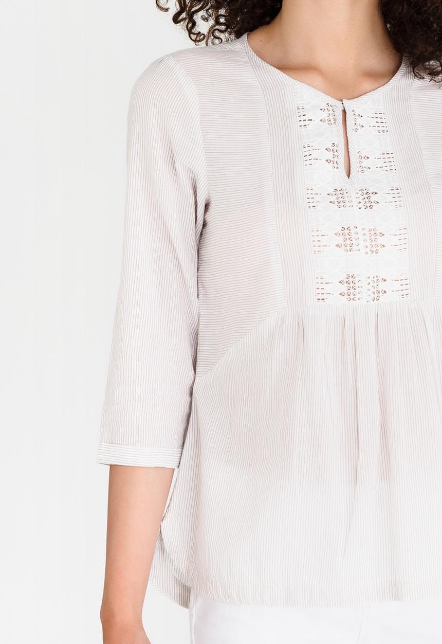 Vero Moda - Abby 3/4 Sleeve Top Stone