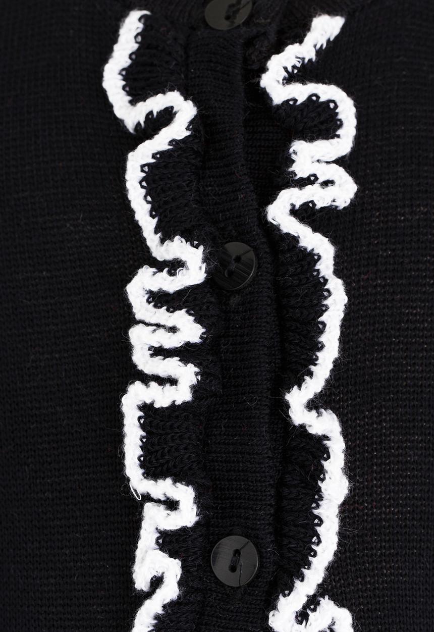 See-Saw - Cardi with Frill Detail Black and White