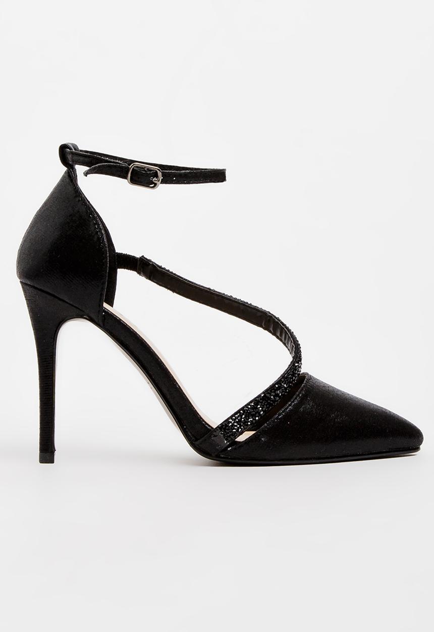 Sarah J - Ankle Strap Heels Black