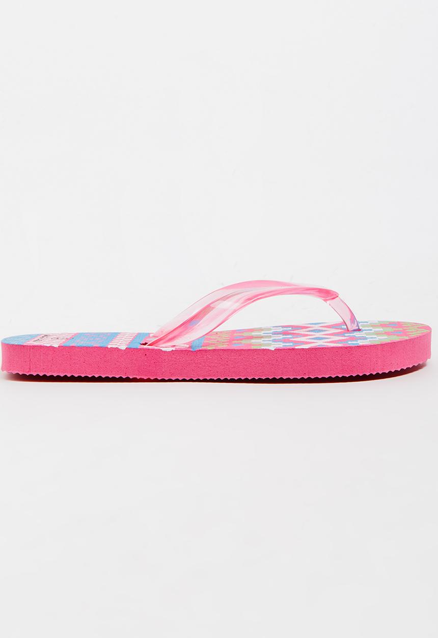 Pop Candy - Printed Flip Flops Mid Pink