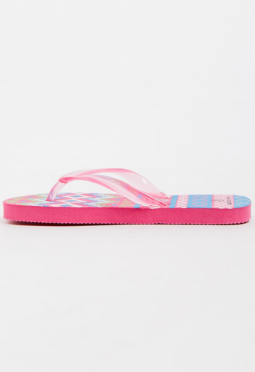 Pop Candy - Printed Flip Flops Mid Pink